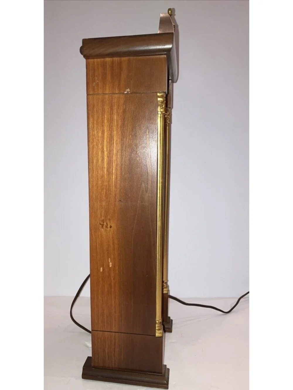 Vintage United Clock Corp. Model 444 Wood Mantel Grandfather Clock 20” WORKS